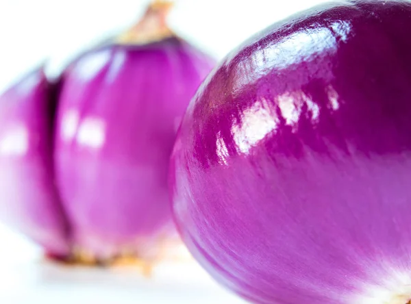 Freschezza Cipolla Rossa Isolata Fondo Bianco — Foto Stock