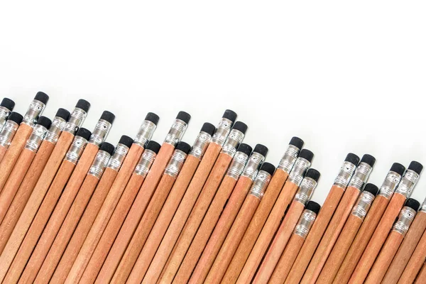 Sorted Neatly Organized Pencil Eraser End — Stock Photo, Image