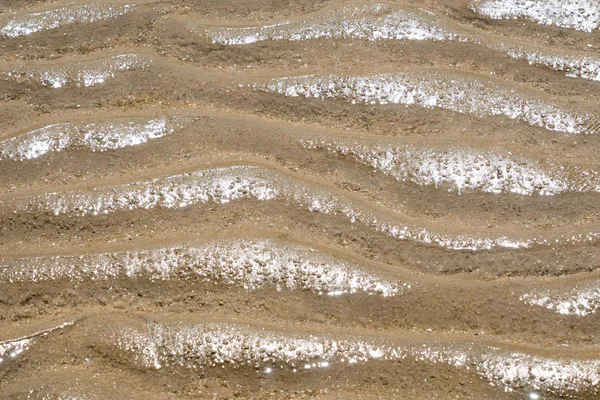 Welle Auf Feinem Sand Bei Ebbe — Stockfoto