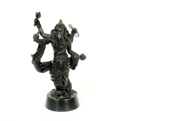 Isolated Hinduism God Ganesh Metal Statue — Stock Photo, Image