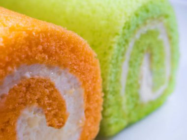Krema ve portakal aromalı kek yüzeyindeki doku ayrıntıları