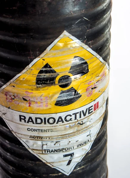Cylinder Kształt Pojemnika Materiałów Radioaktywnych — Zdjęcie stockowe