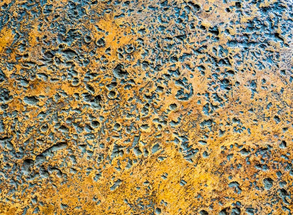 Many Rugged Holes Rusty Color Concrete Floor — Stock Photo, Image