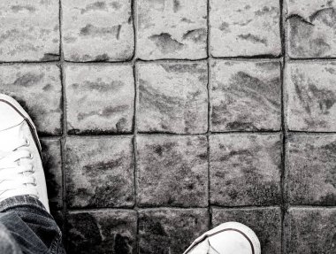 Açık ağır fayans döşeme yüzey dokusu