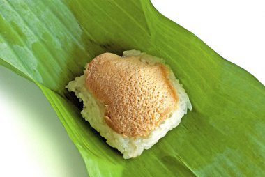 Muz Yaprak içinde Tay muhallebi tatlı yapışkan pirinç sarılmış