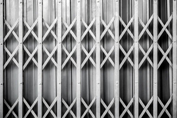 Detail Auf Der Textur Oberfläche Der Stahltür Dehnen Wenn Schließt — Stockfoto