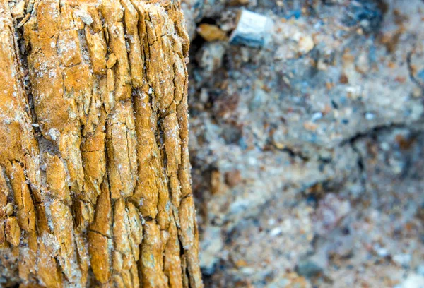 Textura de pedra e solo na colina rochosa — Fotografia de Stock