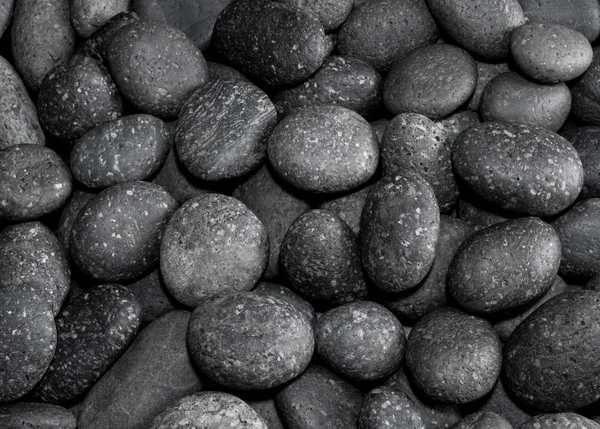 Textur der getrockneten runden grauen Fluss Stein Hintergrund — Stockfoto