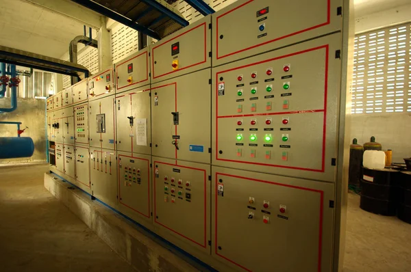 Control panel at the control area in the industrial mill — Stock Photo, Image