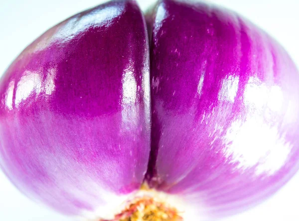 Cipolla rossa isolata su fondo bianco — Foto Stock