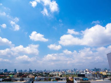 Bangkok, Tayland - 13 Şubat 2018 Bangkok City şehir manzarası