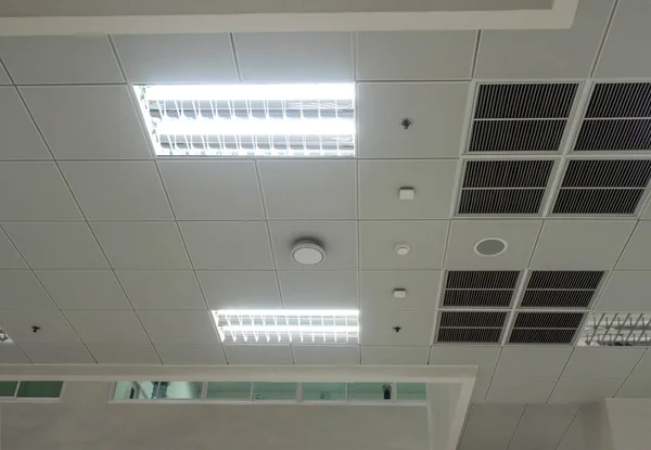 Air conditioning mask, lighting and modern equipment On the ceiling, selected switch-off some lighting for energy save