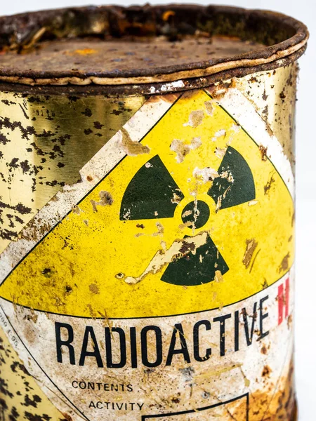 Señal Advertencia Radiación Etiqueta Del Índice Transporte Contenedor Material Radiactivo — Foto de Stock