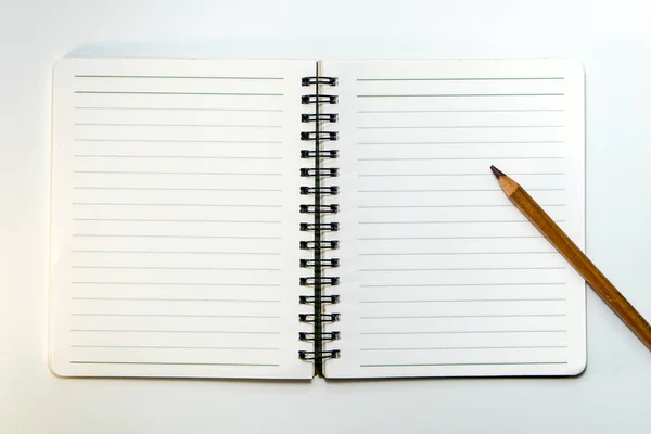Lined Paper Note Book Pencil — Stock Photo, Image