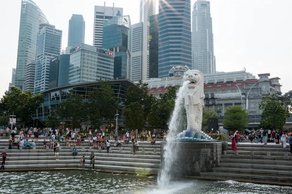 Σιγκαπούρη Δεκεμβρίου 2018 Σιγκαπούρη Merlion Άγαλμα Μνημείο — Φωτογραφία Αρχείου