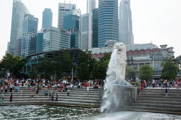 Πόλη Σιγκαπούρη Σιγκαπούρη Δεκεμβρίου 2018 Merlion Άγαλμα Εθνικό Σύμβολο Της — Φωτογραφία Αρχείου
