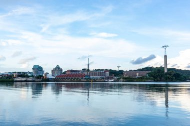 Sentosa Adası Liman Cephesi ve Sentosa Körfezi, Singapur, 25 Temmuz 2020