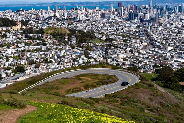 Panoramic Shot San Francisco Business District Twin Peaks California Usa — Stock Photo, Image