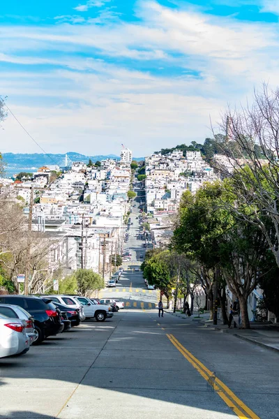 San Francisco Usa Marzo 2020 Lombard Street East West Street — Foto Stock