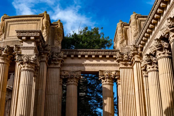 Velké Kamenné Zdi Základy Paláce Výtvarných Umění San Franciscu Kalifornie — Stock fotografie