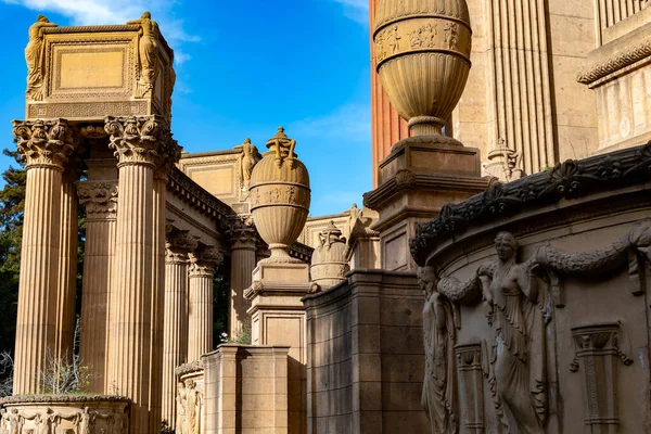 Velké Kamenné Zdi Základy Paláce Výtvarných Umění San Franciscu Kalifornie — Stock fotografie