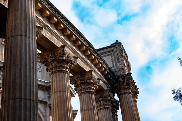 Big stone walls and foundation from the Palace of Fine Arts in San Francisco, California