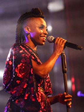 Zürih, İsviçre 11 Mayıs 2018 Skye Edwards, Morcheeba, ünlü sesi canlı Zürih'te gerçekleştirir.
