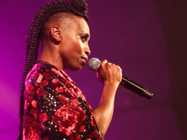 Zürih, İsviçre - 11 Mayıs 2018: Morcheeba Skye Edwards Zürih'te canlı şarkı üzerinde 11 Mayıs 2018 güzel şarkıcı. Michele Morrone Photography