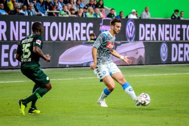 Wolfsburg, Almanya, 11 Ağustos 2018: büyük futbolcu Fabin Ruiz 2018-2019 sezon Napoli gömlek ile bir maç sırasında eylem.