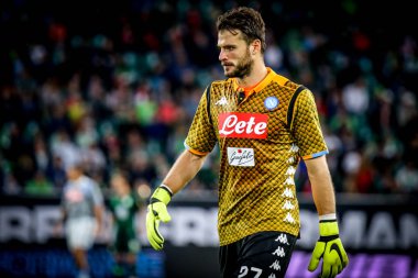 Wolfsburg, Almanya, 11 Ağustos 2018: Ssc Napoli kaleci, Orestis Karnezis #27 Ağustos 2018 bir maç sırasında. Michele Morrone tarafından (fotoğraf)