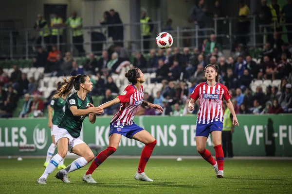 Wolfsburg, Almanya 18 Ekim 2018. Kadın futbolcu, Jennifer Hermoso Fuentes, eylem sırasında Uefa Kadınlar Şampiyonlar Ligi maç. VfL Wolfsburg - atletik Madrid. 18 Ekim 2018 Wolfsburg, Almanya.