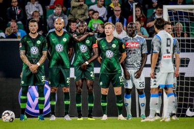 Wolfsburg, Germany, August 11, 2018: some professional soccer players during a friendly match between Vfl Wolfsburg and SSC Napoli. Photo by Michele Morrone.