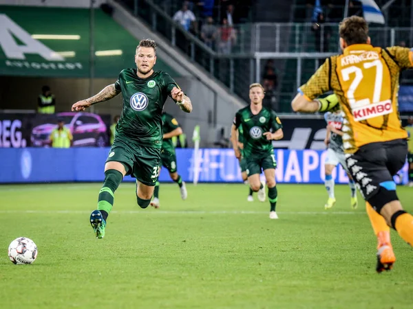 Wolfsburg, Germany, August 11, 2018: soccer player Daniel Ginczek in action during a match between Vfl Wolfsburg and SSC Napoli.