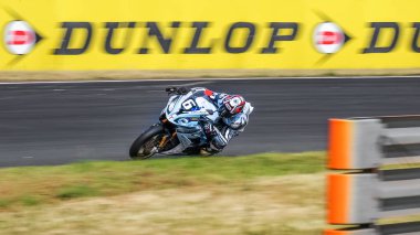 Oschersleben, Almanya, 09 Haziran 2019: Takım Erc-Bmw Motorrad Dayanıklılık tarafından Bmw S1000rr Fim Dayanıklılık Dünya Şampiyonası 2019 rekabet