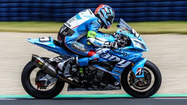 Oschersleben, Almanya, 09 Haziran 2019: Bmw S1000rr Fany Gastro Bmw Motorrad tarafından- Mercury Racing Tarafından Motorsport Arena'da Fim Dayanıklılık Dünya Şampiyonası için rekabet. (fotoğraf: Michele Morrone)