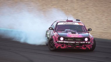 Oschersleben, Almanya, 30 Ağustos 2019: Karolina Pilarczyk, Oschersleben 'de düzenlenen Drift Kings Avrupa Raundu 6..