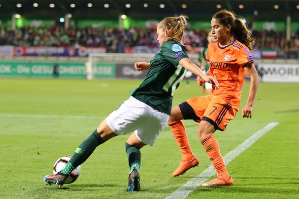 Wolfsburg, Almanya, 27 Mart 2019: Noelle Maritz, VfL Wolfsburg ve Olympique Lyon arasında oynanan UEFA Bayanlar Şampiyonlar Ligi 'nin futbol maçında.