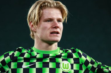 Wolfsburg, Almanya, 12 Aralık 2019: Wolfsburg, Almanya 'daki Volkswagen Arena' da VfL Wolfsburg ve AS Saint-Etienne arasında oynanan UEFA Avrupa Ligi karşılaşmasında VfL Wolfsburg 'den Lino Kasten' in Portresi.