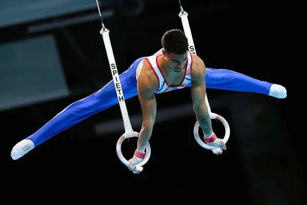 Szczecin Polsko Dubna 2019 Loris Frasca Francie Soutěží Prsteny Během — Stock fotografie