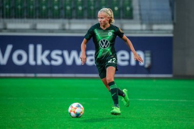 Wolfsburg, Almanya, 16 Ekim 2019: VfL Wolfsburg 'dan Pernille Harder UEFA Kadınlar Ligi' nin futbol maçı sırasında.