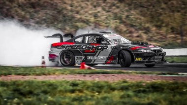 Oschersleben, Almanya, 30 Ağustos 2019: Nissan Silvia S15 'i kullanan Nicolas Maunoir Motorsport Arena' da 6..