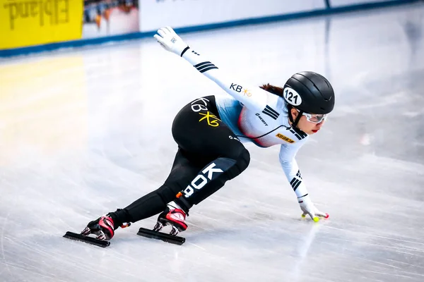 Δρέσδη Γερμανία Φεβρουαρίου 2019 Κορεάτισσα Αθλήτρια Ταχύτητας Τζι Γιου Κιμ — Φωτογραφία Αρχείου