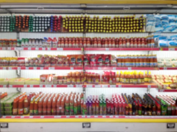 Streszczenie Niewyraźne Supermarket Przy Przejściu Handlowego Stoiska Targowe Wnętrze Sklepu — Zdjęcie stockowe