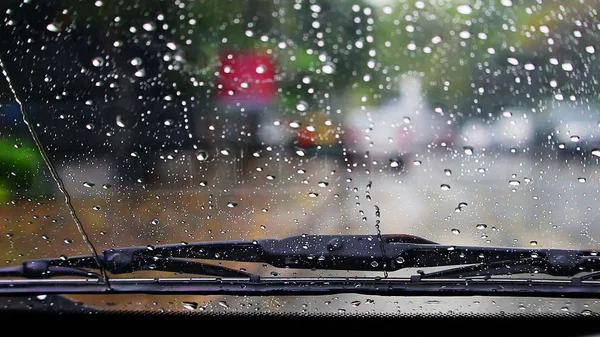 Wytrzeć Deszczu Szybie — Zdjęcie stockowe