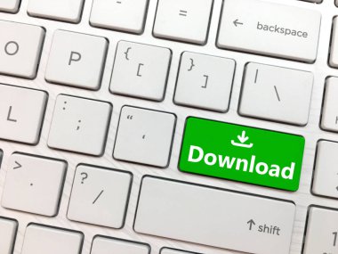 Bilgisayar klavye girin sembolü ile Download tuşuna.