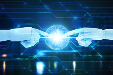 Robot el teknoloji arka planda, yapay teşkilatta dokunmadan