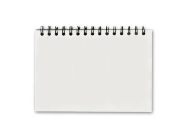 Beyaz arkaplanda boş bir defter