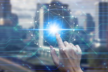 Ağ bağlantısı üzerinden sanal ekran ile parmak dokunuşu