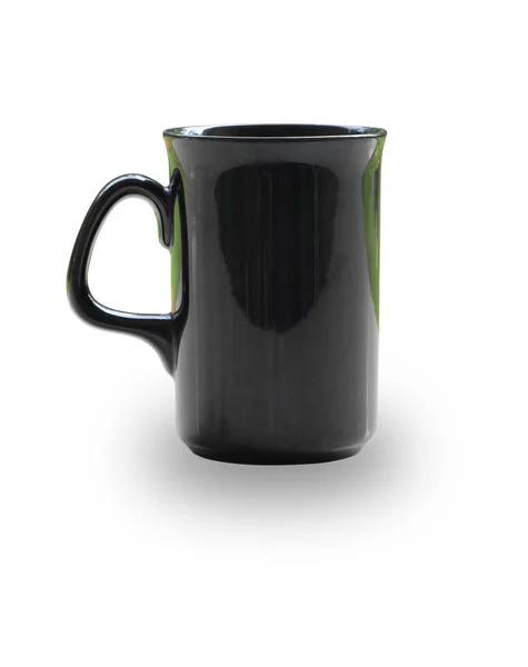 En kopp svart kaffe på en vit bakgrund — Stockfoto