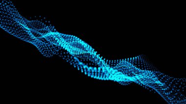 Parçacıklar soyut arkaplan çizgisi oluşturur